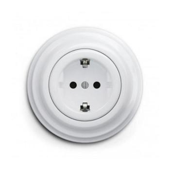 lap - Retro fali dugalj kerettel SCHUKO 230V/16A hófehér KA0151+KA0160 kép
