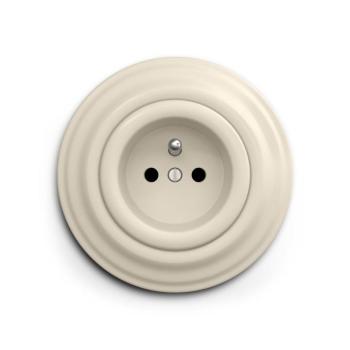 lap - Retro fali konnektor kerettel 230V bézs KA0134+KA0133 kép