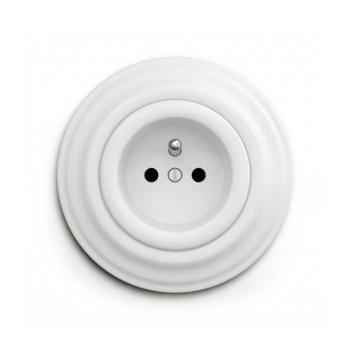 lap - Retro fali konnektor kerettel 230V hófehér KA0151+KA0150 kép