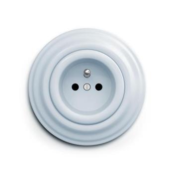 lap - Retro háztartási fali aljzat kerettel 230V kék KA0025+KA0024 kép