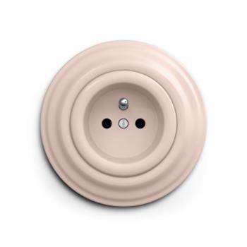 lap - Retro háztartási fali konnektor kerettel 230 V antik rózsaszín KA0119+KA0118 kép