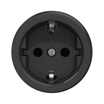 lap - Retro, keret nélküli háztartási fali aljzat SCHUKO 230V/16A, fekete C/ZS kép