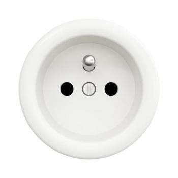 lap - Retro keret nélküli háztartási konnektor 230V hófehér W/ZF kép