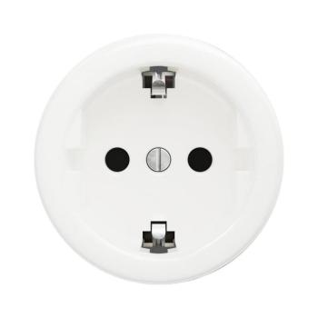 lap - Retro keret nélküli háztartási Schuko aljzat 230V/16A, hófehér W/ZS kép