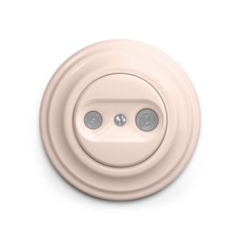 lap - Retro TV+R előfizetői aljzat (átvezető) kerettel, antik rózsaszín KA0119+KA0123 kép