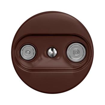 lap - Retro TV+R zásuvka (průběžná) bez rámečku, hnědá H/TV/P kép