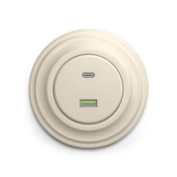 lap - Retro USB aljzat A+C bézs kerettel KA0134+KA0140 kép