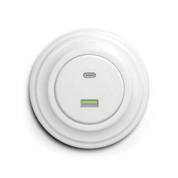 lap - Retro USB aljzat A+C, hófehér kerettel KA0151+KA0157 kép