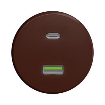 lap - Retro USB aljzat A+C keret nélkül barna H/USB kép