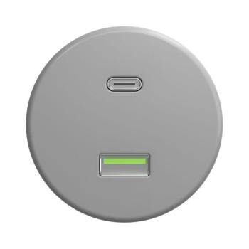 lap - Retro USB aljzat A+C keret nélkül, szürke S/USB kép