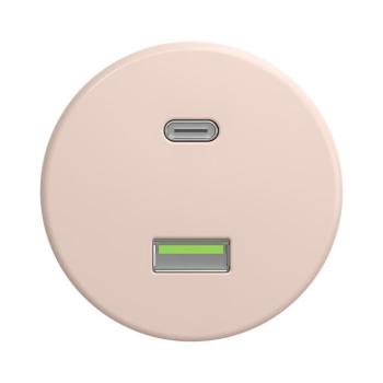 lap - Retro USB aljzat A+C, keret nélküli, antikrózsaszín R/USB kép