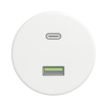 lap - Retro USB aljzat A+C keret nélküli hófehér W/USB kép