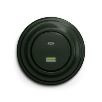 lap - Retro USB aljzat A+C kerettel, zöld KA0061+KA0091 kép