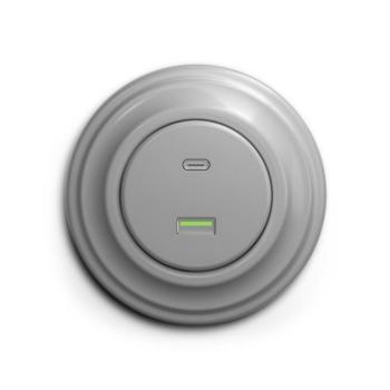 lap - Retro USB aljzat A+C, szürke kerettel KA0052+KA0087 kép