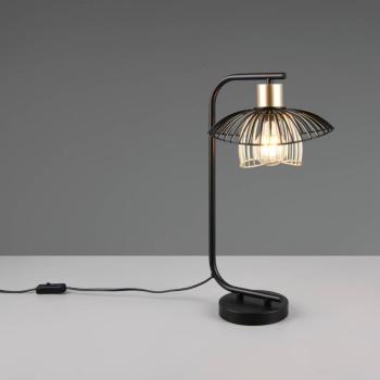 Lauris asztali világítás, matt fekete, magasság 44 cm, fém, E27 kép