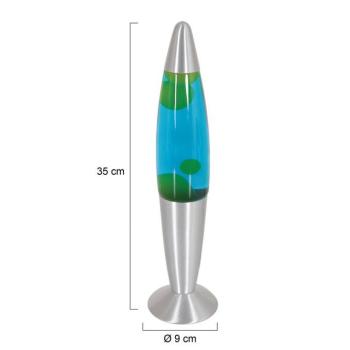 Lava lámpa Volcan 3116, acél, zöld-kék folyadék, E14 kép