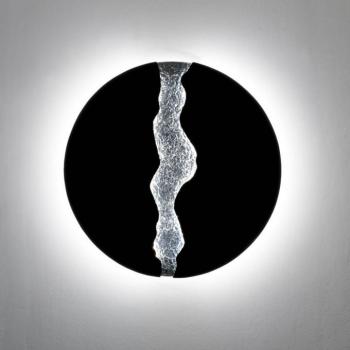 LAVA LED fali lámpa, fekete/ezüst, Ø 80 cm, fém, dimmelhető kép