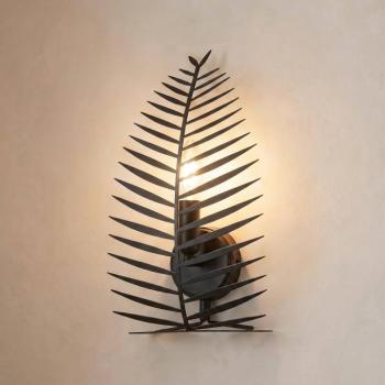 LEAF fali világítás, fekete, magasság 30 cm, fém, E14 kép