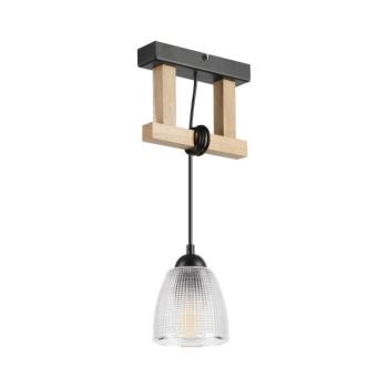 LEANDRA függőlámpa kábellel 1xE27/15W/230V, tölgy/fekete LM-1.300/DĄB kép