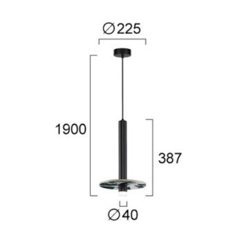 Leandros LED lógó lámpa, fekete, Ø 40 cm, műkő/fém
