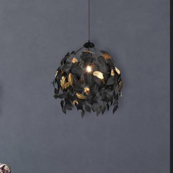 Leavy függesztéklámpa, fekete/arany, Ø 38 cm, műanyag kép