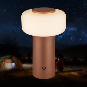 Juna LED tölthető asztali világítás, barna, IP44, dimmelhető, 20 cm kép