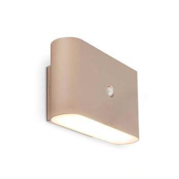 LED akkumulátoros fali lámpa Chat, bézs, 16 cm, műanyag, érzékelő kép