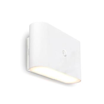 LED akkumulátoros fali lámpa Chat, fehér, 16 cm, műanyag, érzékelő kép