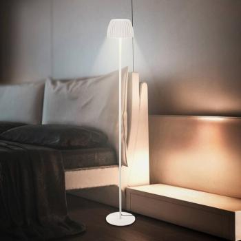 LED álló lámpa Loca, antik fehér, magasság 123 cm, műanyag/fém kép