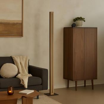 LED álló világítás Chile S, tölgy/gránit, magasság 152 cm, dimmelhető fényerő kép