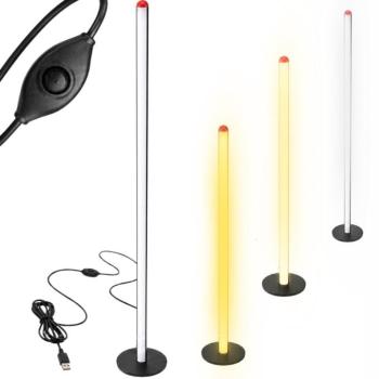 LED állólámpa, asztali lámpa, 3 fényszínnel, fényerő-szabályozással, 100 cm - otthoni hangulatvilágításhoz kép