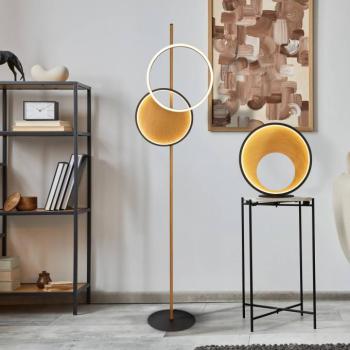 LED állólámpa Curio, fa megjelenés kép