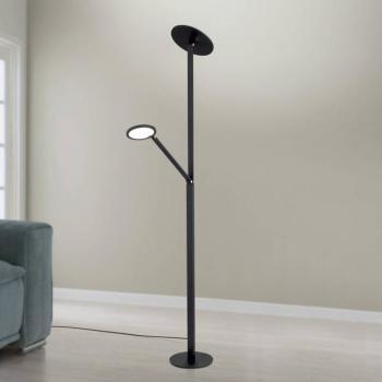 LED állólámpa Fati, magasság 181 cm, alumínium, olvasólámpa, fényerőszabályzó, kép