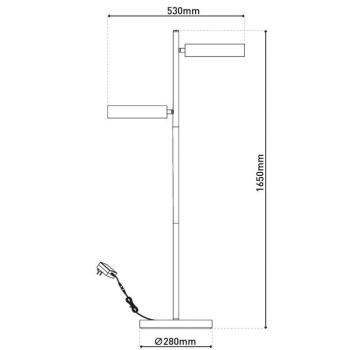 LED állólámpa Tessa fekete/bézs 165 cm Touchdim CCT 2-fényű. kép