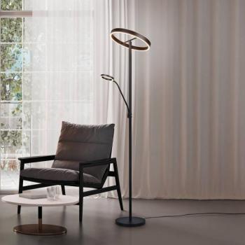 LED állólámpa Willis, fekete, 180 cm magas, fém CCT fényerőszabályzóval kép