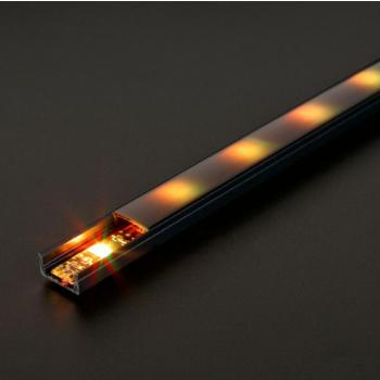 LED aluminium profil sín – 1000 x 17 x 8 mm – U profil – fekete kép