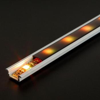 LED aluminium profil sín – 2000 x 23(17) x 8 mm – süllyeszthető U profil – fehér kép