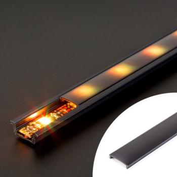 LED aluminium profil takaró búra – fekete – 1000 mm (41011A1-hez) kép