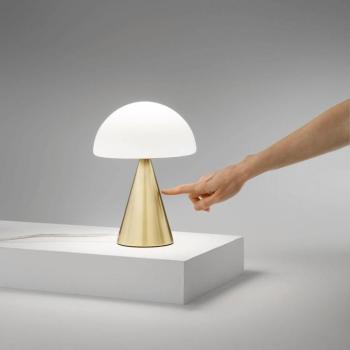 LED asztali lámpa Blip, sárgaréz/fehér, üveg, CCT, érintésérzékeny dimmer kép