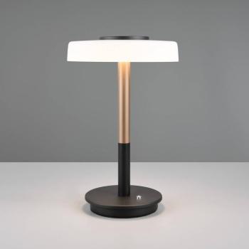 LED asztali lámpa Celeste fehér/barna 35 cm üveg/metál Touchdim kép