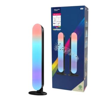 LED asztali lámpa LED fénycsík, 2 db, fekete, RGBW, műanyag kép