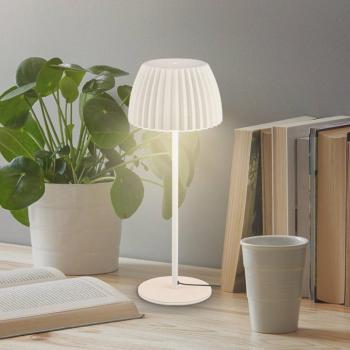 LED asztali lámpa Loca, antik fehér, magasság 36 cm, fém/műanyag kép