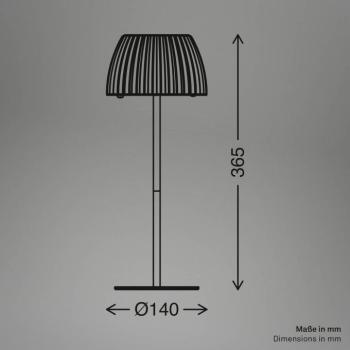 LED asztali lámpa Loca, barna, magasság 36 cm, fém/műanyag kép