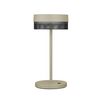 LED asztali lámpa Mesh újratölthető akkumulátor, magasság 30cm homok/fekete kép