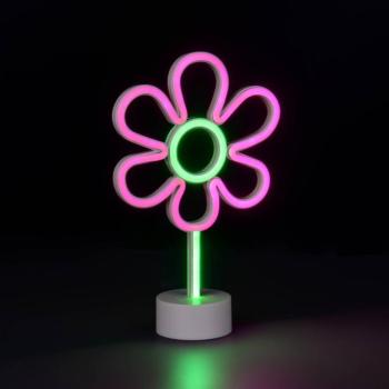 LED asztali lámpa, rózsaszín, fehér, műanyag, hálózati csatlakozóval vagy kép