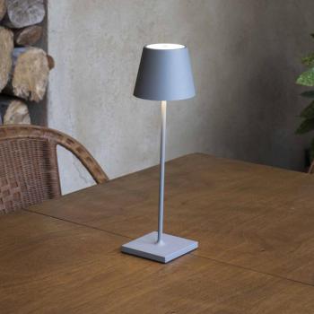LED asztali lámpa Toc USB töltővel, IP54, szürke kép