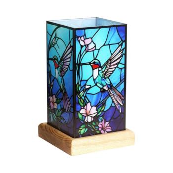 LED asztali világítás Art Light Kolibri, fa talp, akril, színes kép
