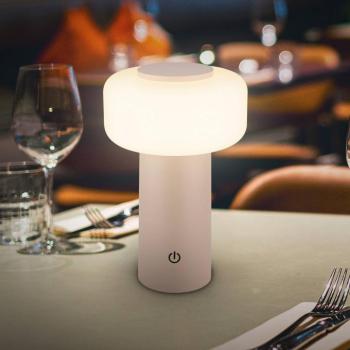 Juna LED tölthető asztali világítás, bézs, IP44, dimmelhető, 20 cm kép