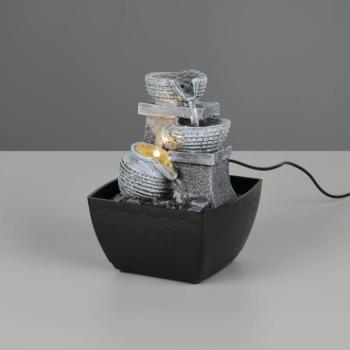 LED asztali világítás Luma, barna, magasság 18 cm, műgyanta, USB kép