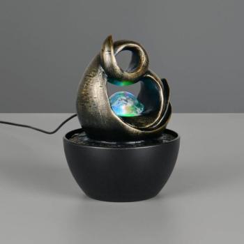 LED asztali világítás Luma, barna, magasság 19 cm, műgyanta, RGB USB kép